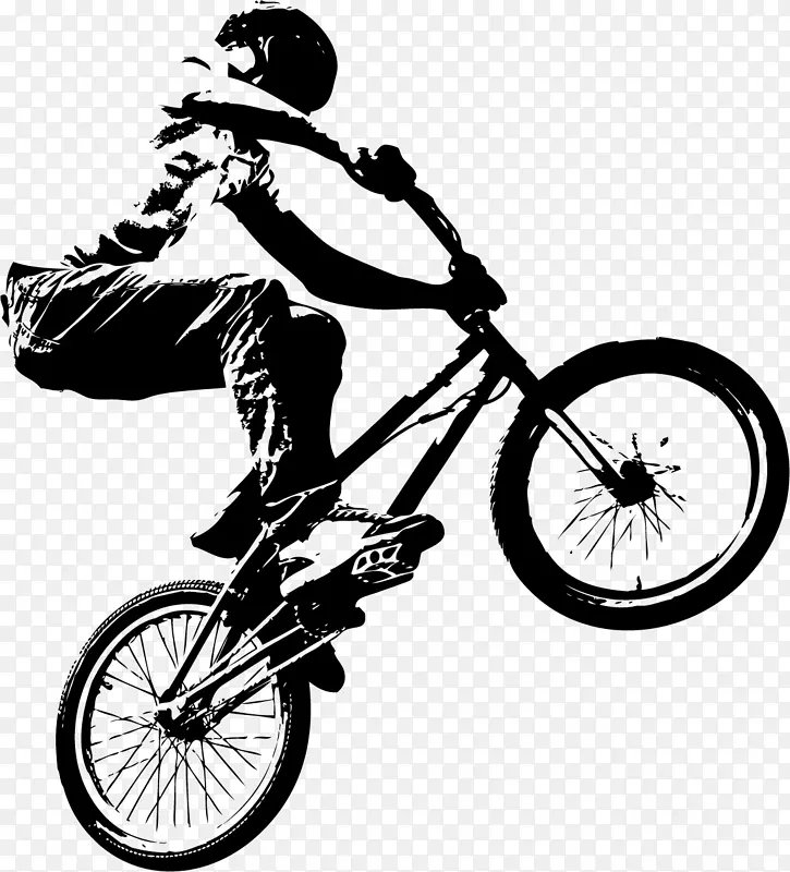 黑色简约自行车骑手装饰图案