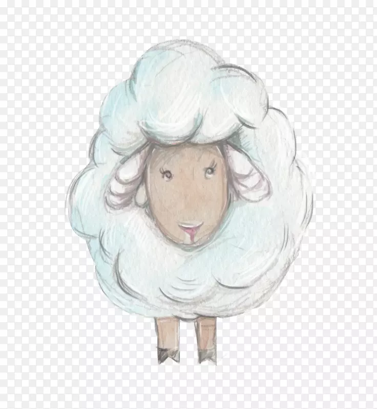 卡通手绘可爱的绵羊