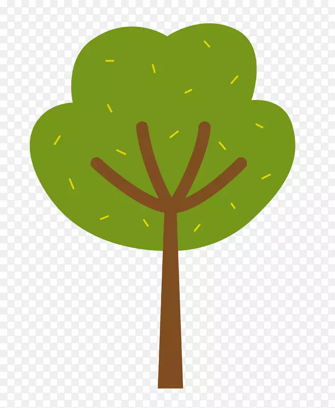 绿色手绘小树png