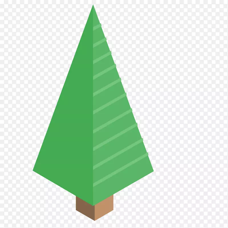 2.5D一个绿色的小树矢量免抠图