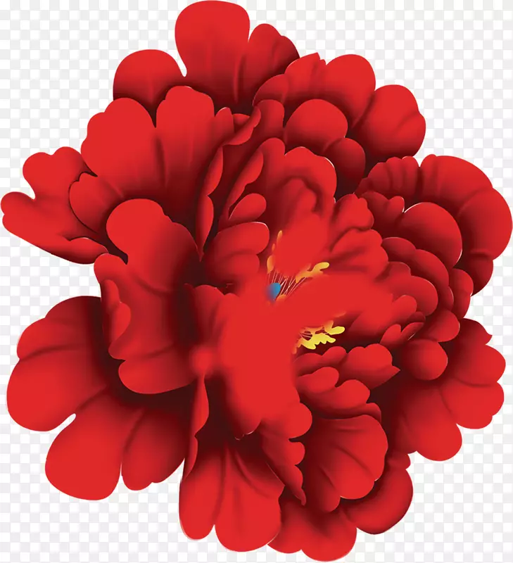 创意手绘合成红色的海棠花