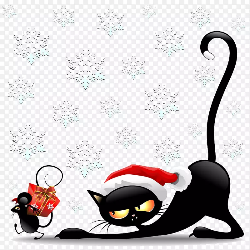 过圣诞节的猫和老鼠