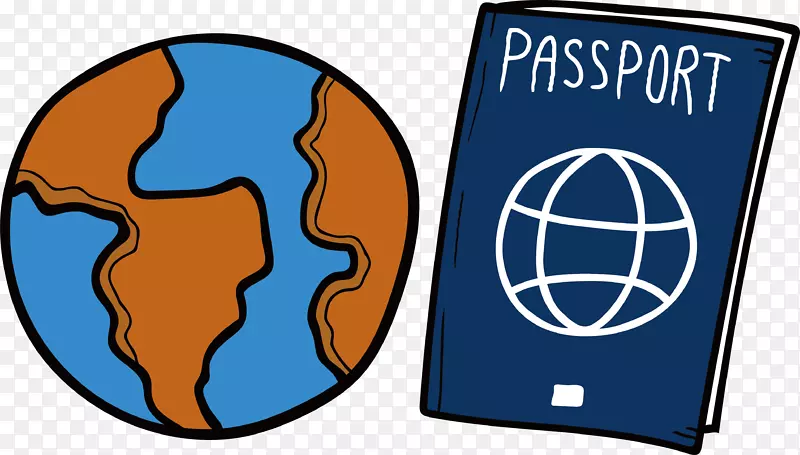 护照旅游出行元素图标矢量素材