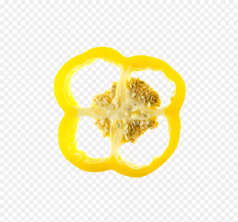 黄色美味被切片的黄灯笼椒实物