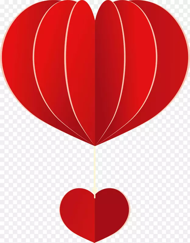 情人节红色爱心热气球