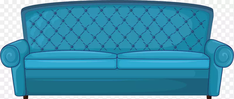卡通蓝色双人沙发家具装饰