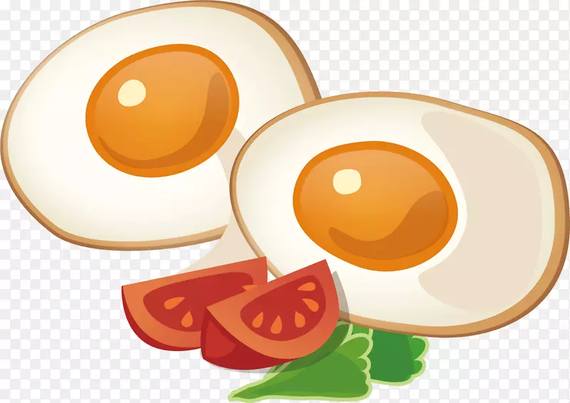 鸡蛋吃饭扁平图标