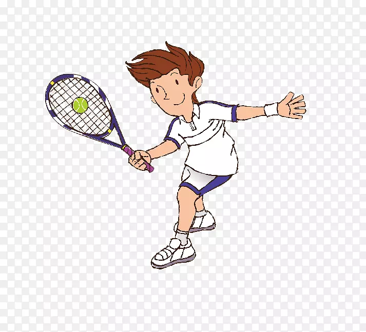 卡通打网球人物素材图片