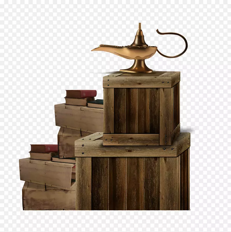 木箱阿拉丁神灯16素材网