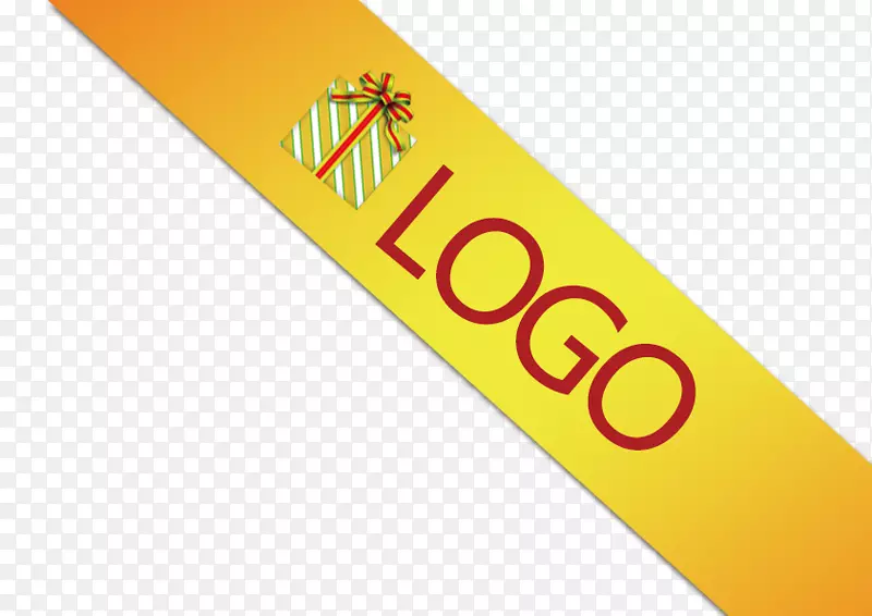 黄色 彩带 装饰 logo