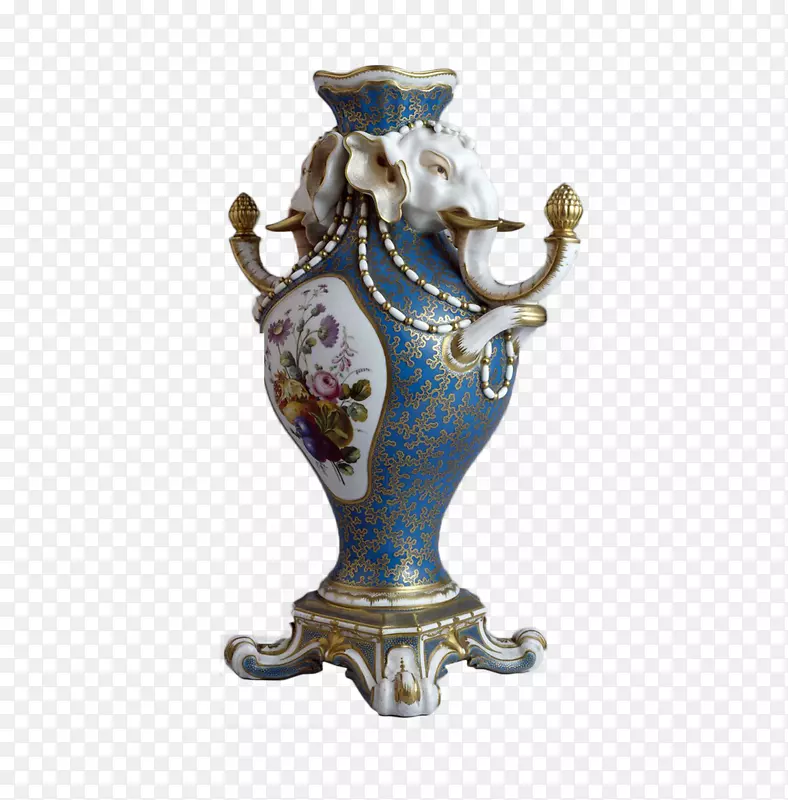 树脂陶瓷材质大象头花瓶装饰物