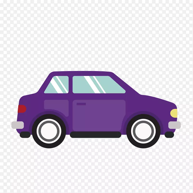 时尚紫色设计出租车