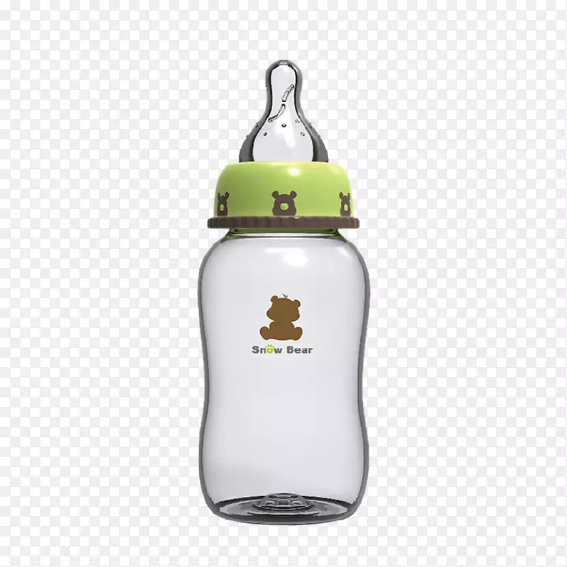 小白熊宽口玻璃奶瓶