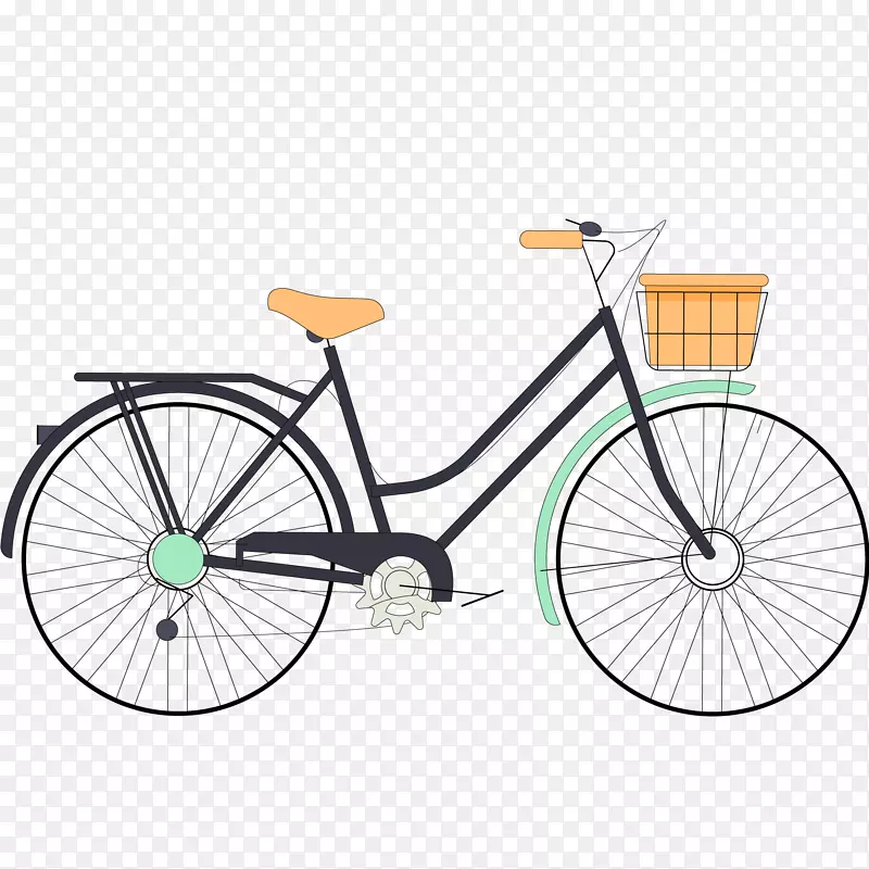 卡通手绘自行车矢量图