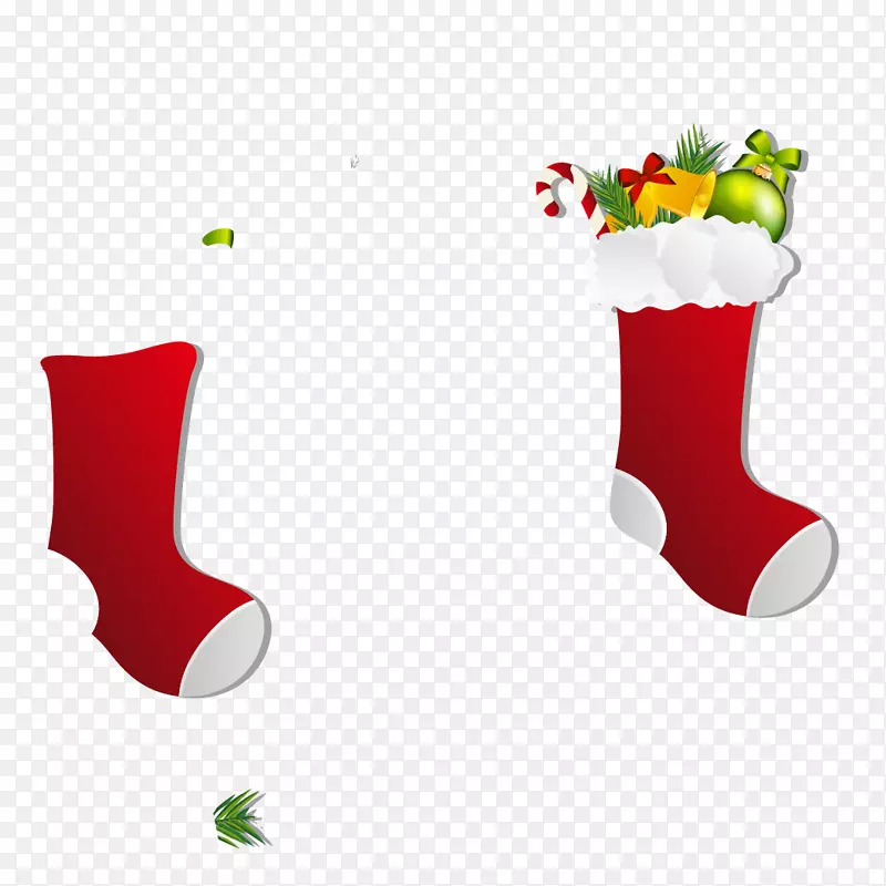 圣诞装饰袜子矢量图