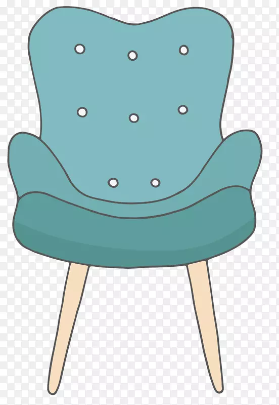 手绘卡通蓝色懒人沙发椅子