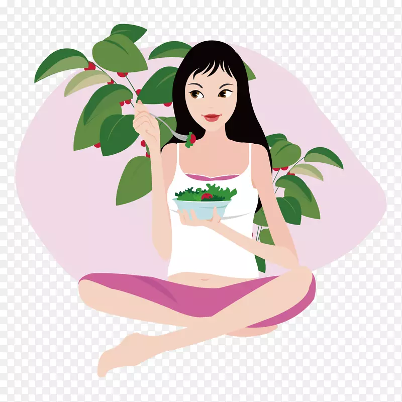 捧着花的青春活力女孩