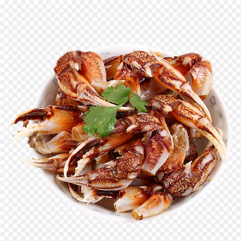 盘里煮熟的梭子蟹