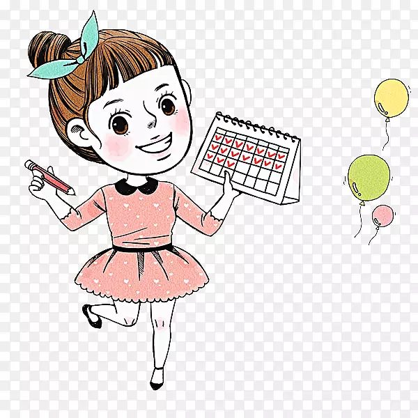 拿着日历的女孩