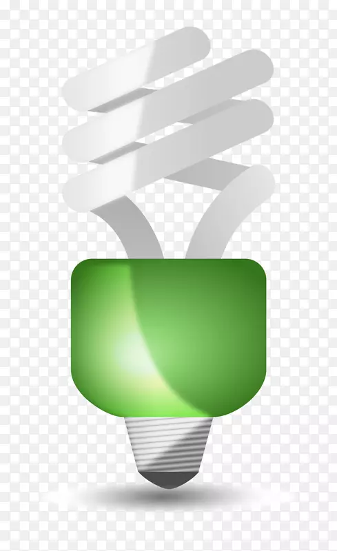 绿色矢量节能灯泡素材图
