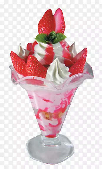 手绘冰淇淋素材饮料矢量图 草莓