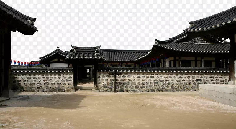韩国黑色房屋风景