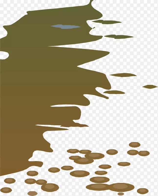 棕色卡通湖水波纹倒影