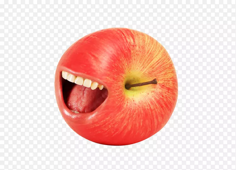 苹果上的牙齿