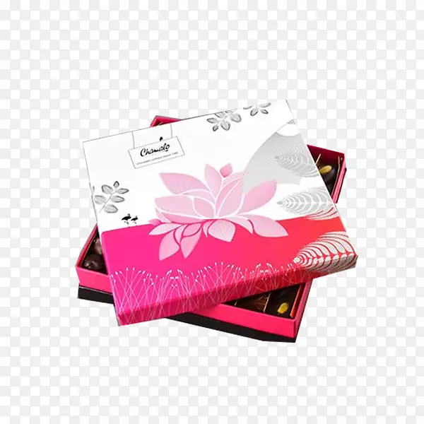 粉色花巧克力包装盒