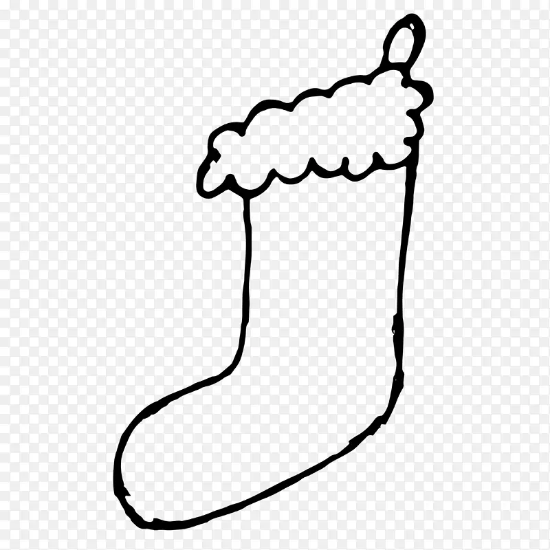 水墨线条圣诞袜子