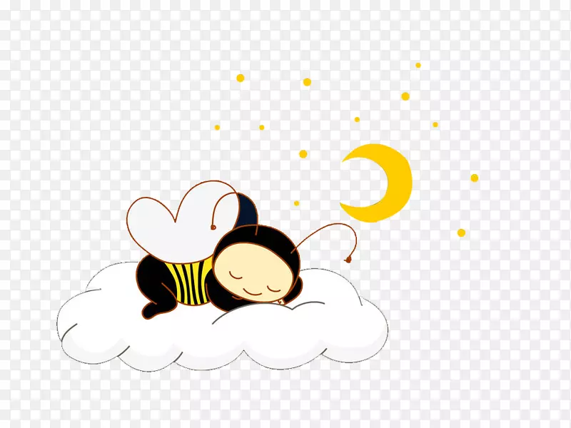 在云朵上睡觉的蜜蜂