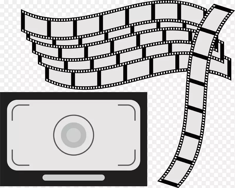 矢量黑色复古相机胶卷素材