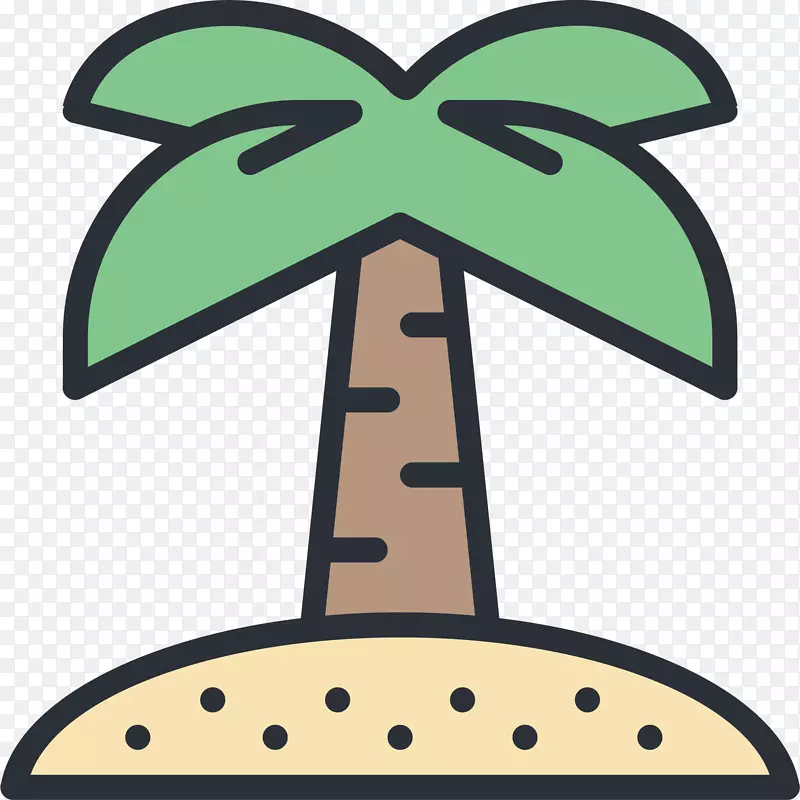 卡通可爱椰子树