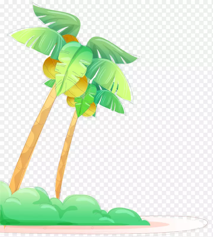 矢量手绘椰子树插画素材