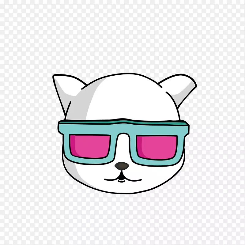 戴3D眼镜的猫咪免抠素材