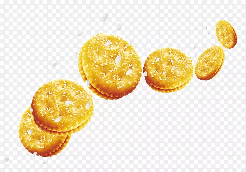 黄色甜味饼干漂浮素材