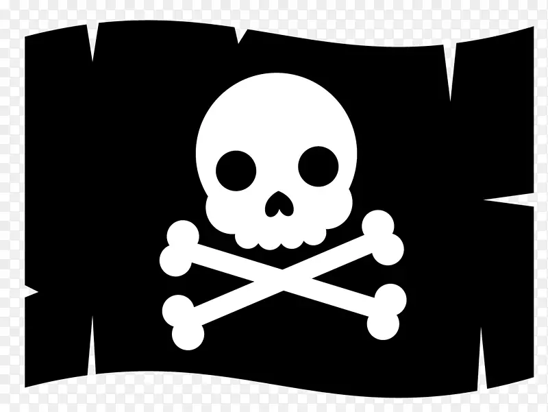 黑色矢量海盗卡通旗帜