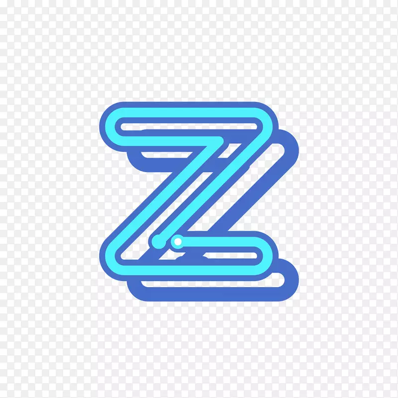 霓虹灯风格的字母Z免抠素材