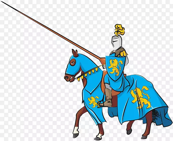 古风的卡通人物骑着战马身穿铠甲