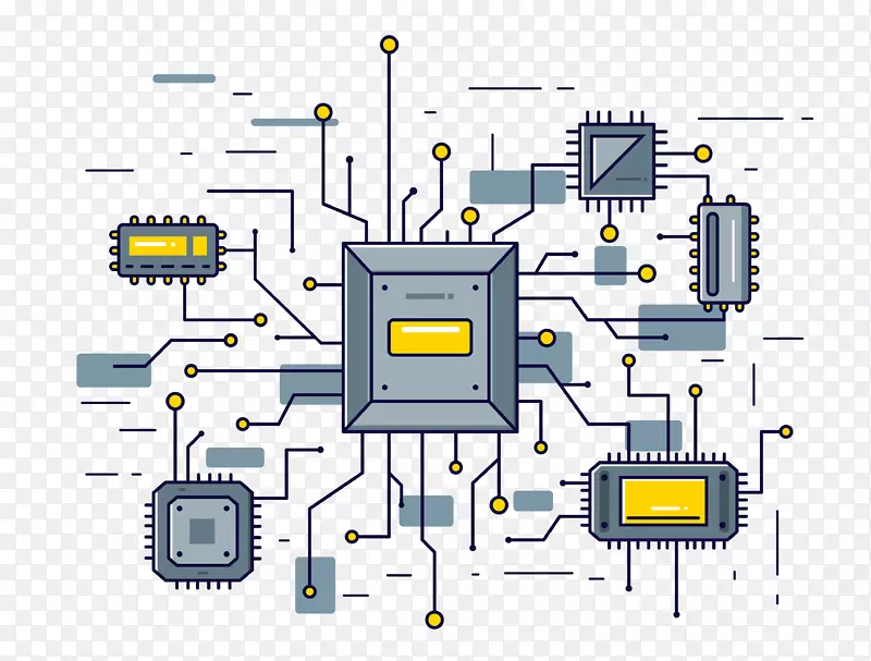 矢量创意科技芯片集成电路造型