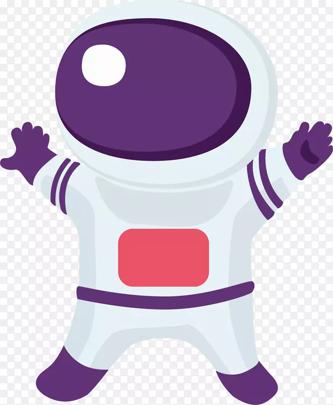 紫色卡通宇宙宇航员