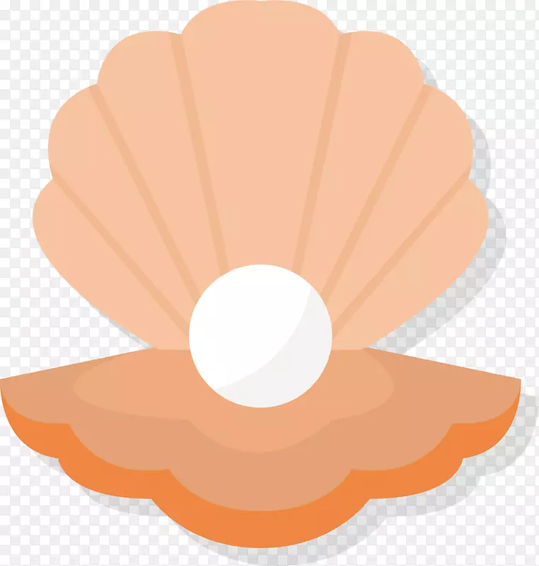 海洋生物橙色珍珠蚌