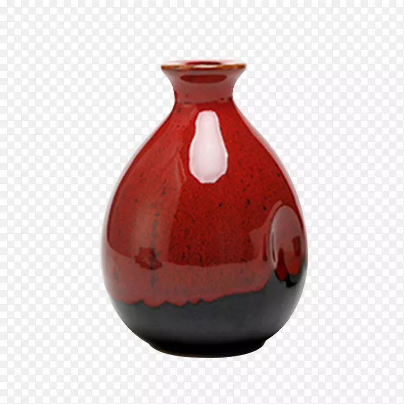 红漆泼墨烤瓷精致花瓶