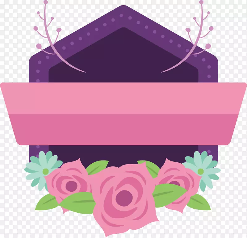 多边形紫色标题框