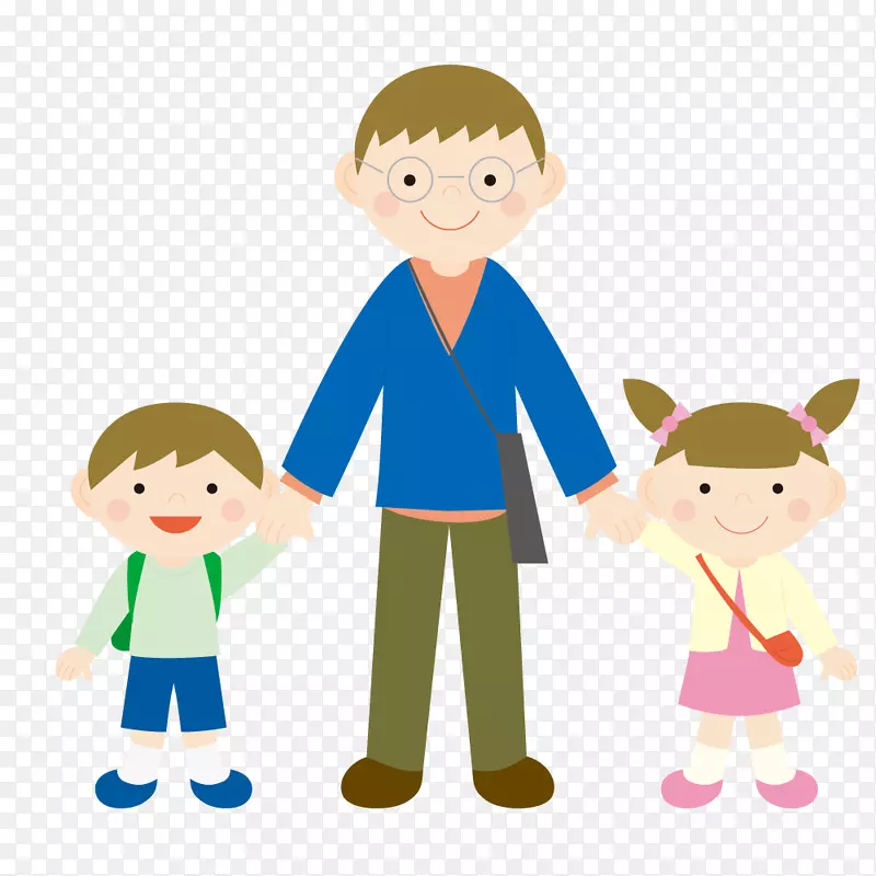 爸爸送孩子去上学PNG图片素材下载_图片编号7489393-PNG素材网