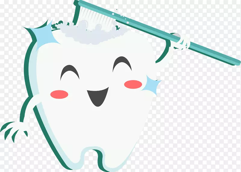 用牙刷清洁的牙齿素材