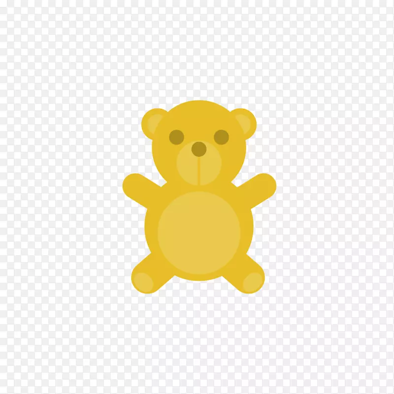 黄色的公仔小熊免抠素材