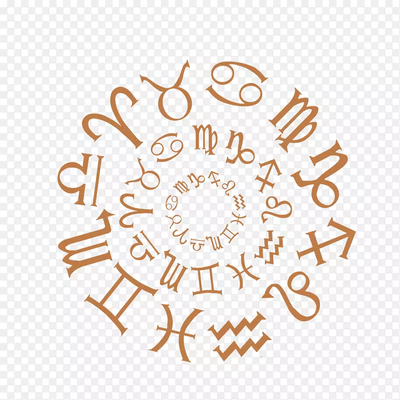 手绘棕色十二星座符号素材PNG图片素材下载_图片编号7490363-PNG素材网
