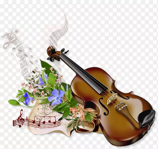 鲜花衬托小提琴