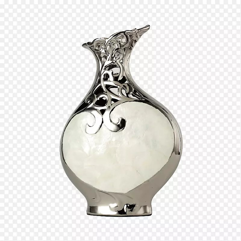 贴贝壳陶瓷镂空花瓶摆件客厅家居